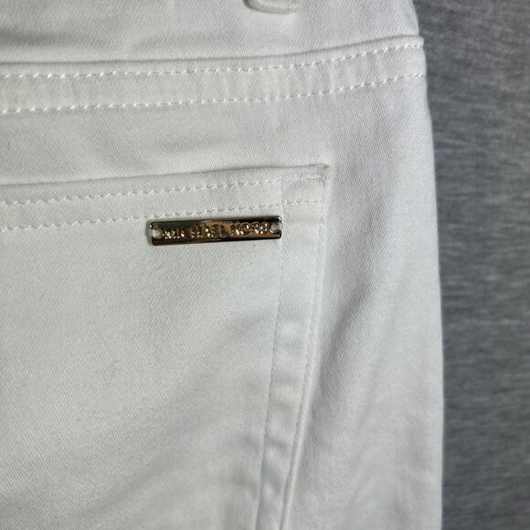 Michael Kors Selma Crop Jeans High-Rise Flare Cropped Leg Optic White Sz8 - Picture 10 of 16